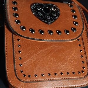 Studded Tan Crossbody Bag